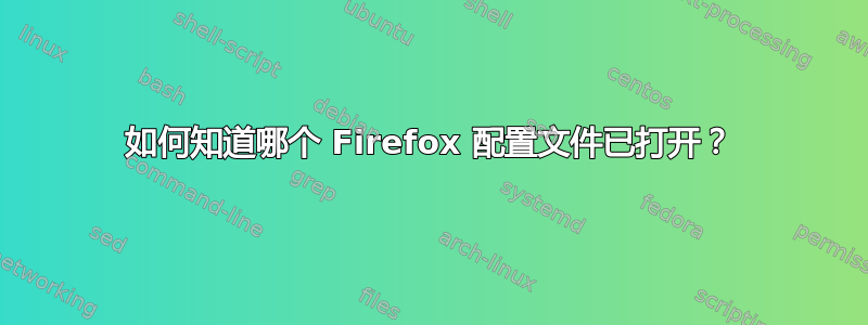 如何知道哪个 Firefox 配置文件已打开？