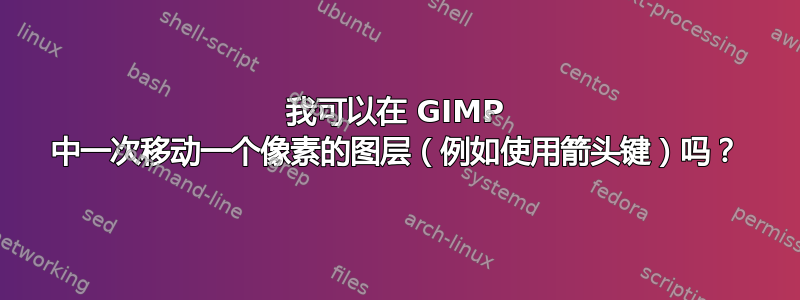 我可以在 GIMP 中一次移动一个像素的图层（例如使用箭头键）吗？