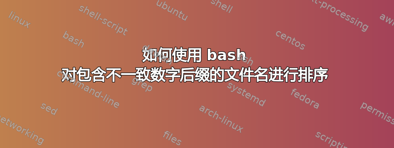 如何使用 bash 对包含不一致数字后缀的文件名进行排序