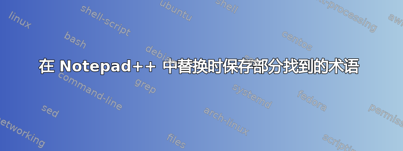 在 Notepad++ 中替换时保存部分找到的术语