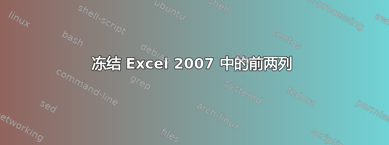 冻结 Excel 2007 中的前两列