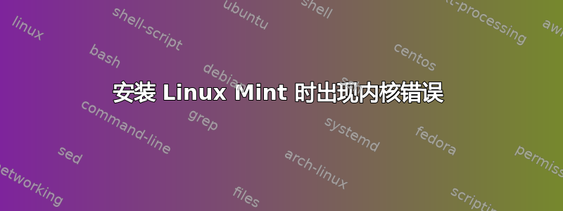 安装 Linux Mint 时出现内核错误