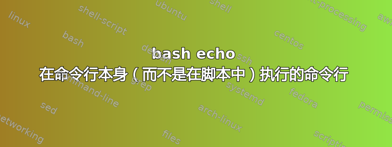 bash echo 在命令行本身（而不是在脚本中）执行的命令行