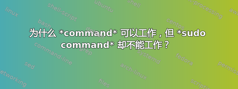 为什么 *command* 可以工作，但 *sudo command* 却不能工作？ 