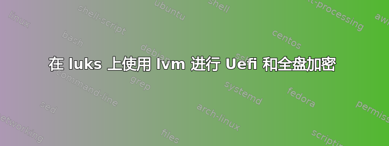 在 luks 上使用 lvm 进行 Uefi 和全盘加密