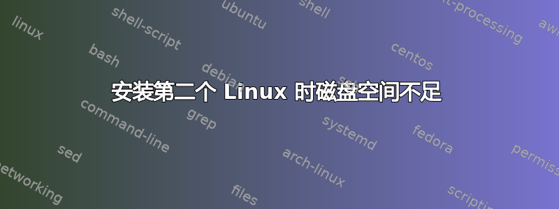 安装第二个 Linux 时磁盘空间不足