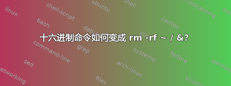 十六进制命令如何变成 rm -rf ~ / &?