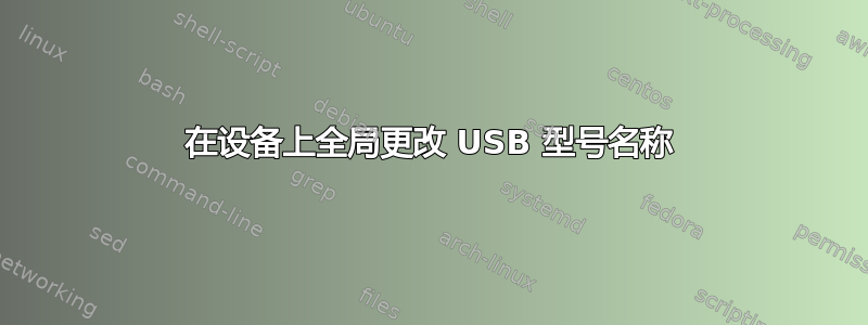 在设备上全局更改 USB 型号名称