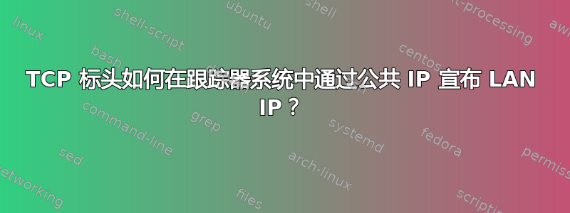 TCP 标头如何在跟踪器系统中通过公共 IP 宣布 LAN IP？