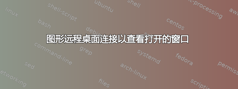 图形远程桌面连接以查看打开的窗口