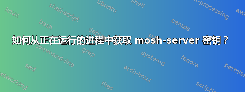 如何从正在运行的进程中获取 mosh-server 密钥？