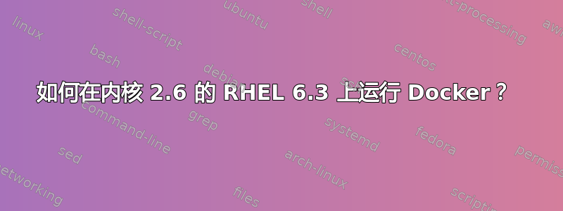 如何在内核 2.6 的 RHEL 6.3 上运行 Docker？ 