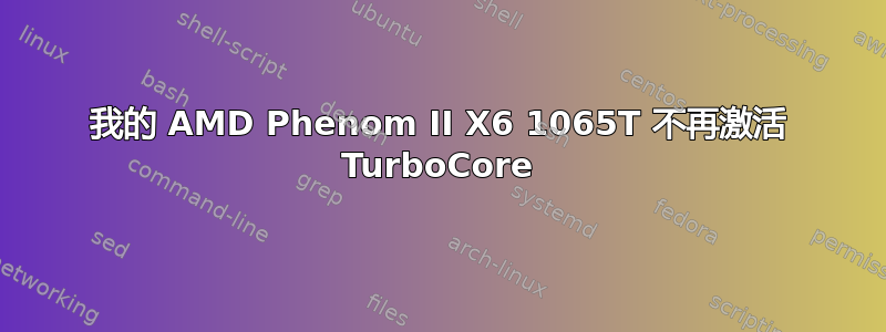 我的 AMD Phenom II X6 1065T 不再激活 TurboCore