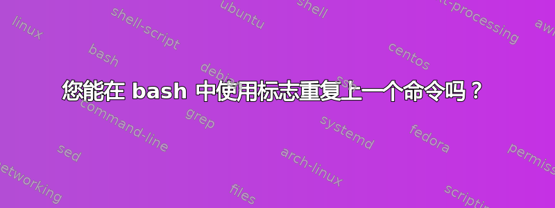 您能在 bash 中使用标志重复上一个命令吗？