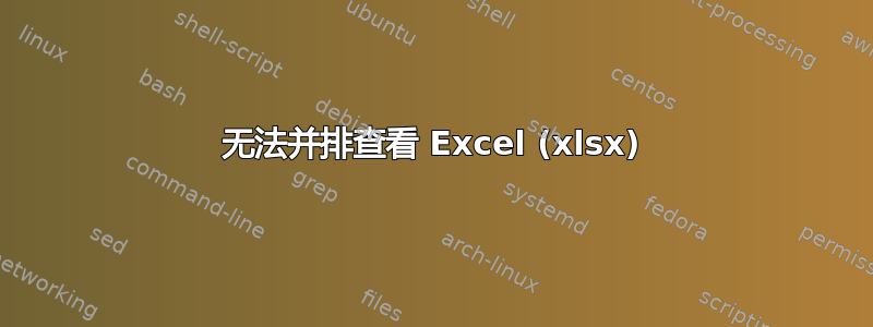 无法并排查看 Excel (xlsx)