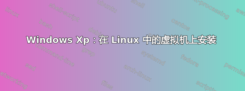 Windows Xp：在 Linux 中的虚拟机上安装