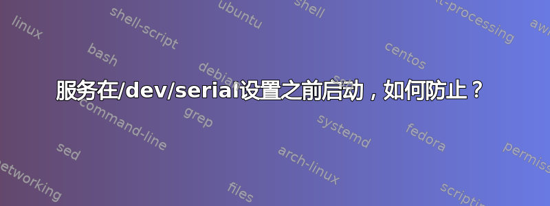 服务在/dev/serial设置之前启动，如何防止？