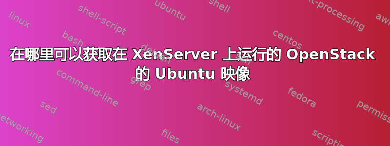 在哪里可以获取在 XenServer 上运行的 OpenStack 的 Ubuntu 映像