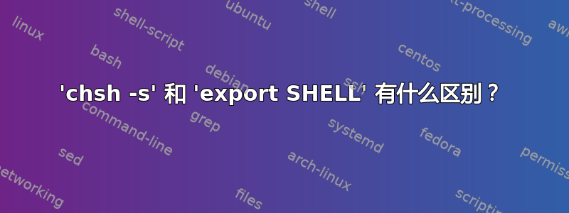 'chsh -s' 和 'export SHELL' 有什么区别？