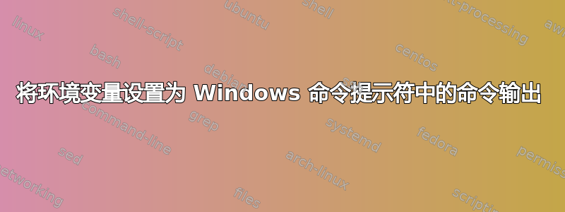 将环境变量设置为 Windows 命令提示符中的命令输出