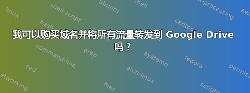 我可以购买域名并将所有流量转发到 Google Drive 吗？