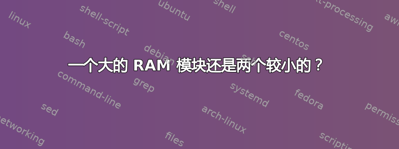 一个大的 RAM 模块还是两个较小的？