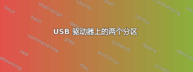 USB 驱动器上的两个分区