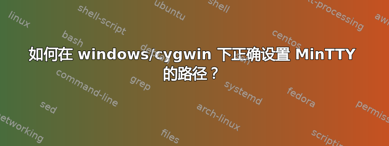 如何在 windows/cygwin 下正确设置 MinTTY 的路径？