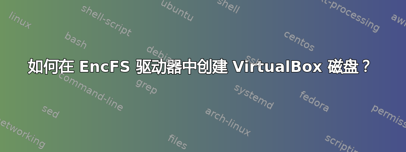 如何在 EncFS 驱动器中创建 VirtualBox 磁盘？