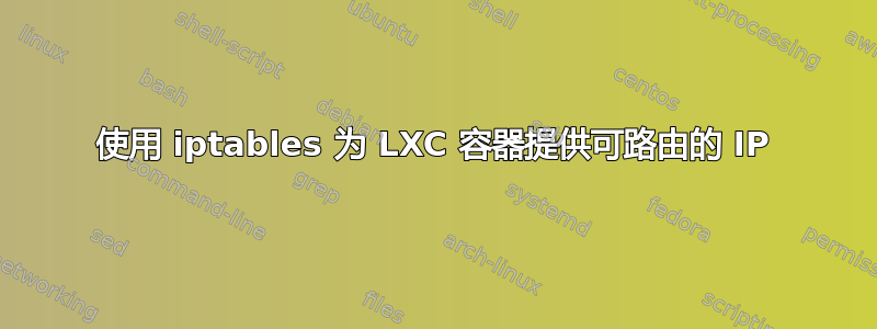 使用 iptables 为 LXC 容器提供可路由的 IP