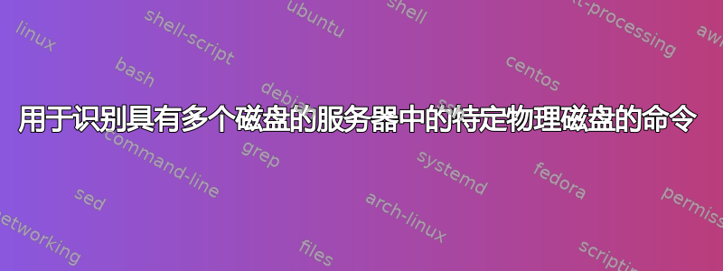 用于识别具有多个磁盘的服务器中的特定物理磁盘的命令