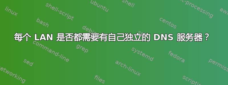 每个 LAN 是否都需要有自己独立的 DNS 服务器？