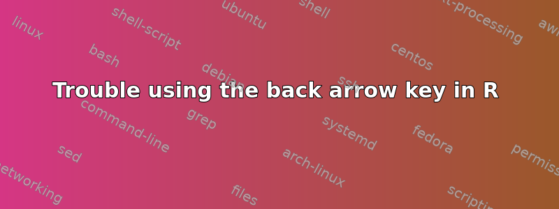Trouble using the back arrow key in R