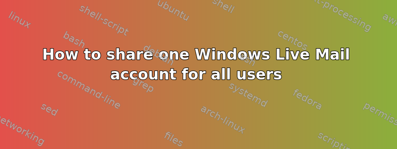 How to share one Windows Live Mail account for all users