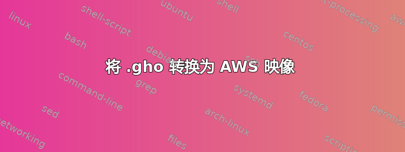 将 .gho 转换为 AWS 映像