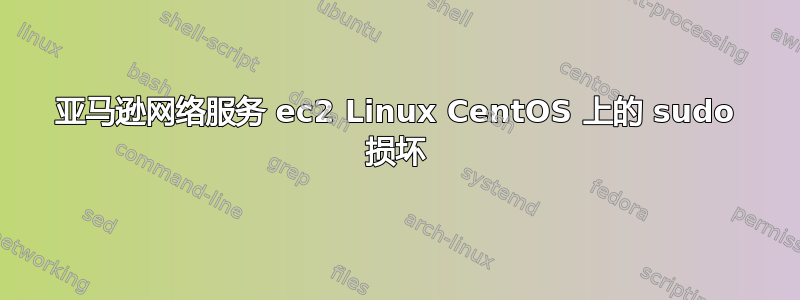 亚马逊网络服务 ec2 Linux CentOS 上的 sudo 损坏