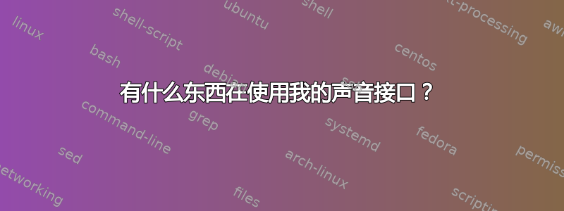 有什么东西在使用我的声音接口？