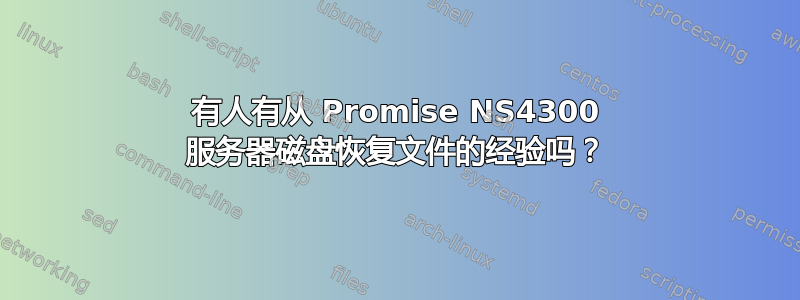 有人有从 Promise NS4300 服务器磁盘恢复文件的经验吗？