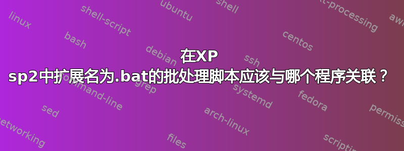 在XP sp2中扩展名为.bat的批处理脚本应该与哪个程序关联？