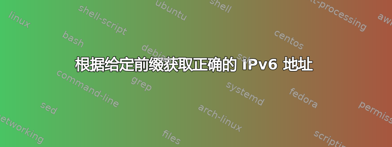 根据给定前缀获取正确的 IPv6 地址