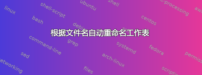 根据文件名自动重命名工作表