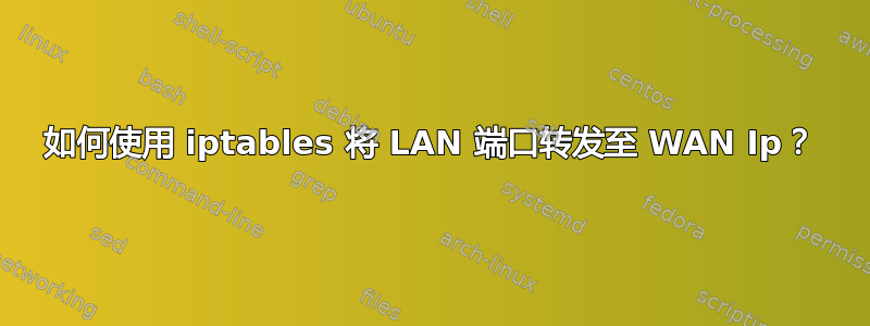 如何使用 iptables 将 LAN 端口转发至 WAN Ip？