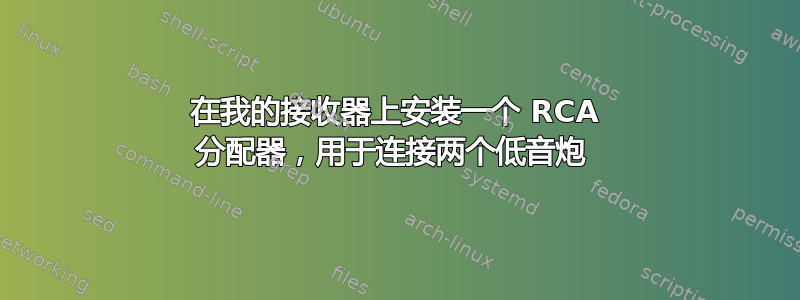 在我的接收器上安装一个 RCA 分配器，用于连接两个低音炮 