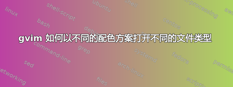 gvim 如何以不同的配色方案打开不同的文件类型