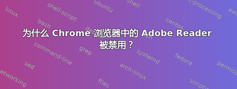 为什么 Chrome 浏览器中的 Adob​​e Reader 被禁用？