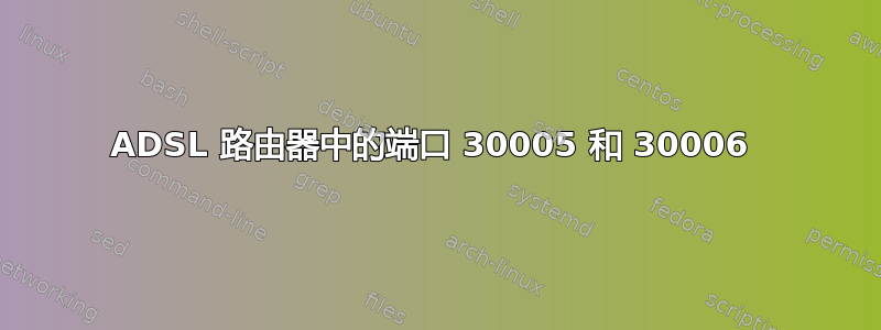 ADSL 路由器中的端口 30005 和 30006 