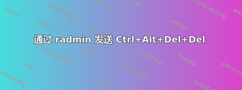 通过 radmin 发送 Ctrl+Alt+Del+Del