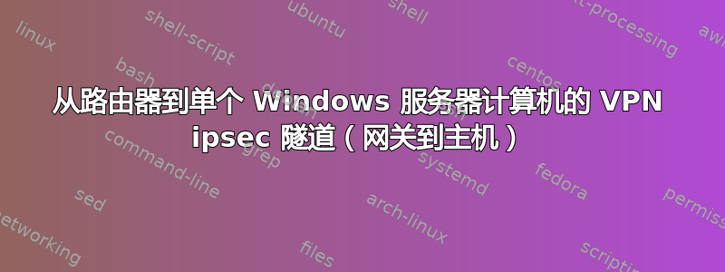 从路由器到单个 Windows 服务器计算机的 VPN ipsec 隧道（网关到主机）