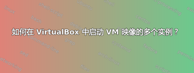 如何在 VirtualBox 中启动 VM 映像的多个实例？