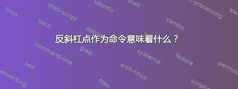 反斜杠点作为命令意味着什么？